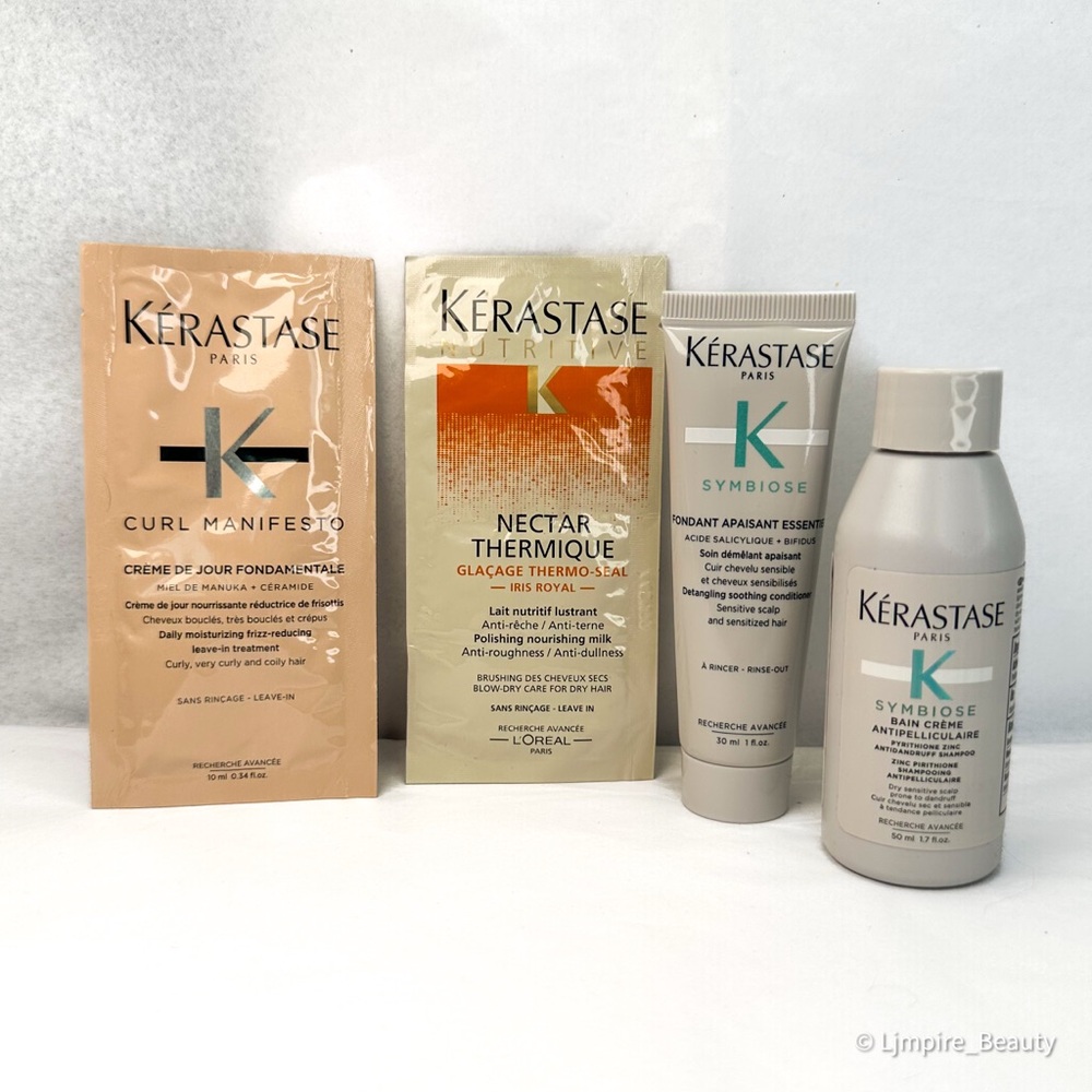 🆕 KERASTASE 4 pc Symbiose Hair Care Set - Shampoo, Conditioner, Polishing Milk